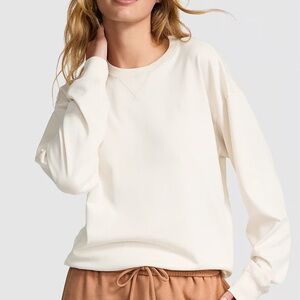 ❌SOLD! NWT! Victorias Secret PINK Size L Cotton Club Long Sleeve Tee WhiteShell